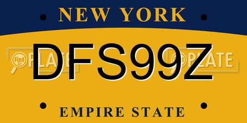 DFS99Z New York License Plate