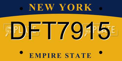 DFT7915 New York License Plate