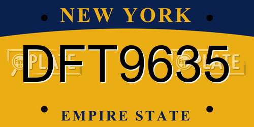 DFT9635 New York License Plate