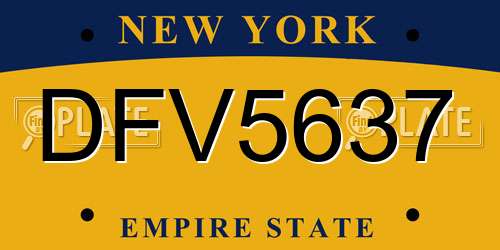DFV5637 New York License Plate