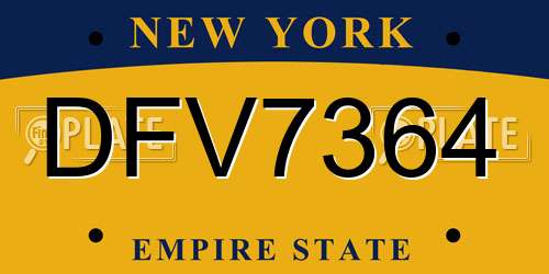 DFV7364 New York License Plate