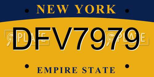 DFV7979 New York License Plate