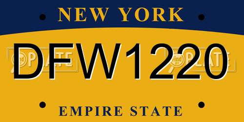 DFW1220 New York License Plate