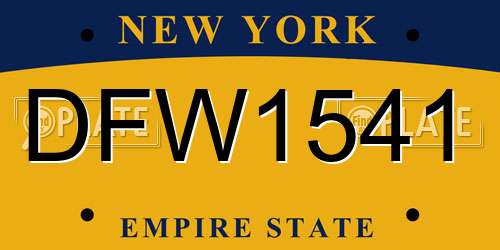 DFW1541 New York License Plate