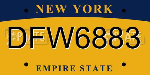 DFW6883 New York License Plate