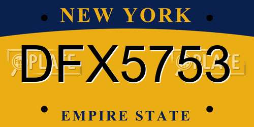DFX5753 New York License Plate