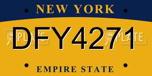 DFY4271 New York License Plate