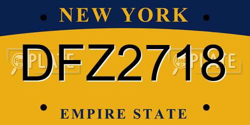 DFZ2718 New York License Plate