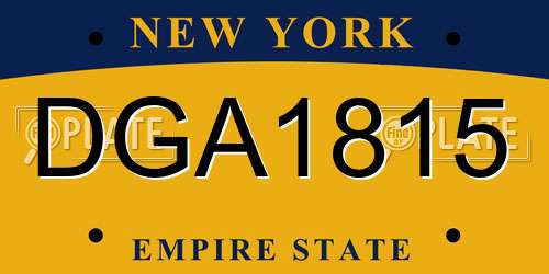 DGA1815 New York License Plate