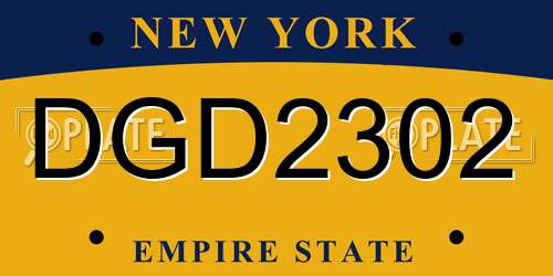 DGD2302 New York License Plate