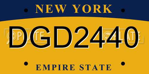 DGD2440 New York License Plate