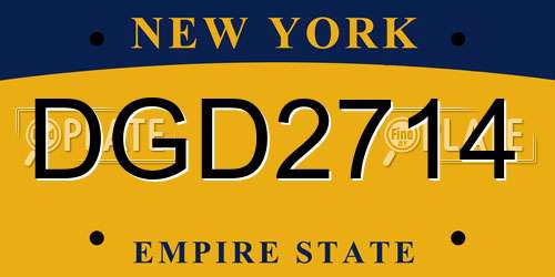DGD2714 New York License Plate