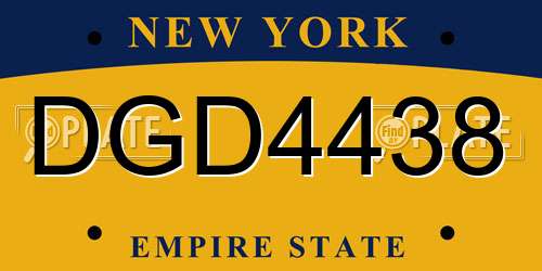 DGD4438 New York License Plate