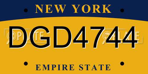 DGD4744 New York License Plate
