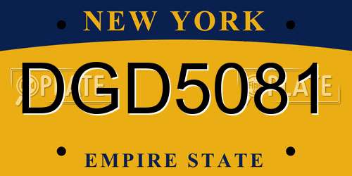DGD5081 New York License Plate