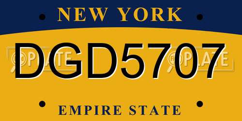 DGD5707 New York License Plate