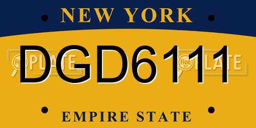 DGD6111 New York License Plate
