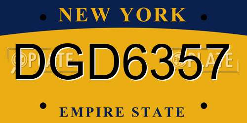 DGD6357 New York License Plate