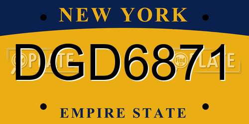 DGD6871 New York License Plate