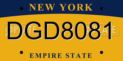 DGD8081 New York License Plate