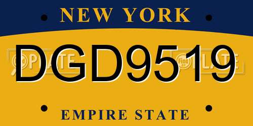 DGD9519 New York License Plate