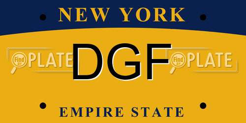 DGF New York License Plate