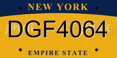DGF4064 New York License Plate