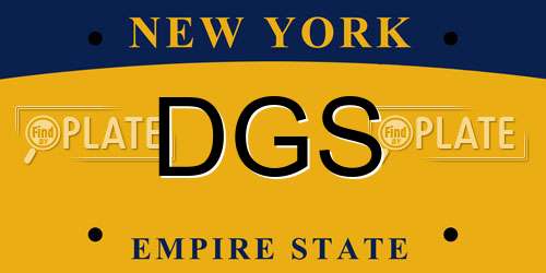 DGS New York License Plate