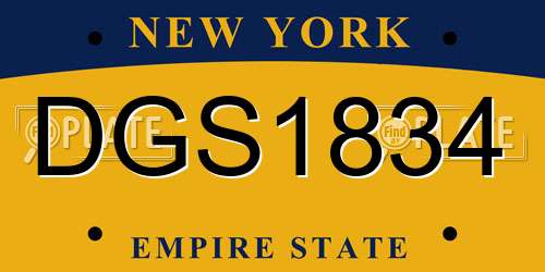 DGS1834 New York License Plate