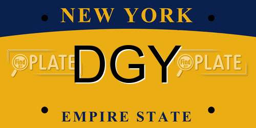 DGY New York License Plate