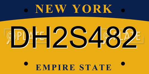 DH2S482 New York License Plate