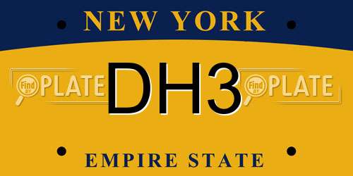 DH3 New York License Plate