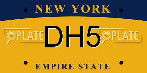 DH5 New York License Plate