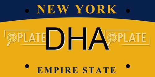 DHA New York License Plate