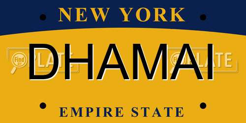 DHAMAI New York License Plate