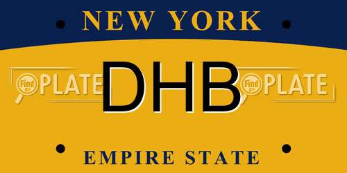 DHB New York License Plate