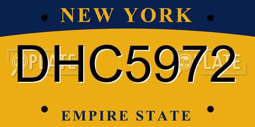 DHC5972 New York License Plate