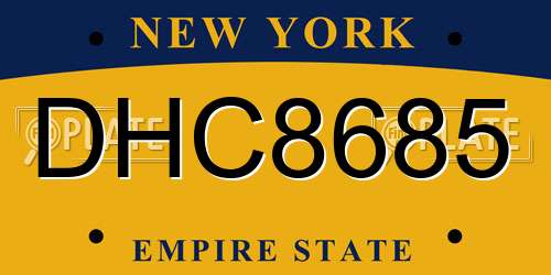 DHC8685 New York License Plate