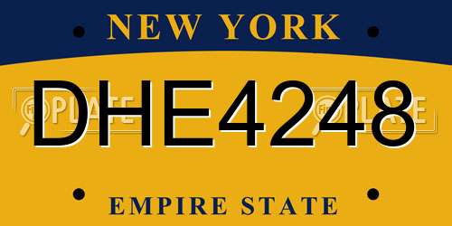 DHE4248 New York License Plate