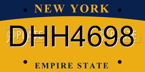 DHH4698 New York License Plate