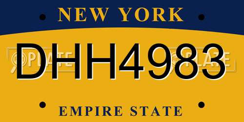 DHH4983 New York License Plate