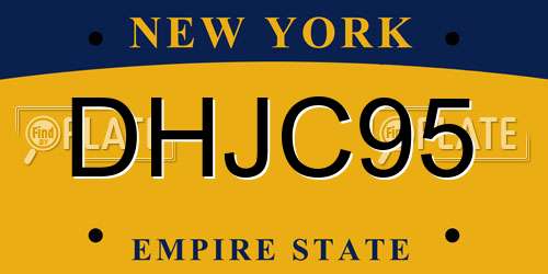DHJC95 New York License Plate