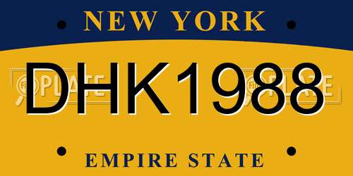 DHK1988 New York License Plate