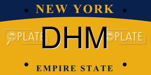 DHM New York License Plate