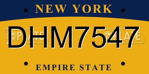 DHM7547 New York License Plate