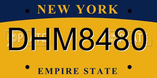 DHM8480 New York License Plate