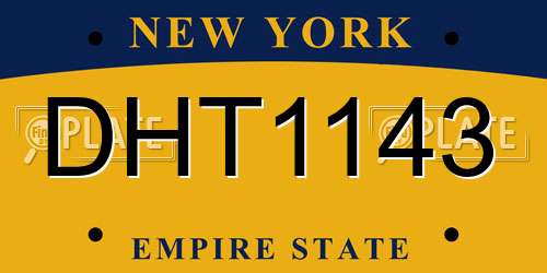 DHT1143 New York License Plate