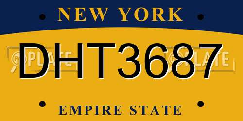 DHT3687 New York License Plate