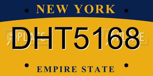 DHT5168 New York License Plate