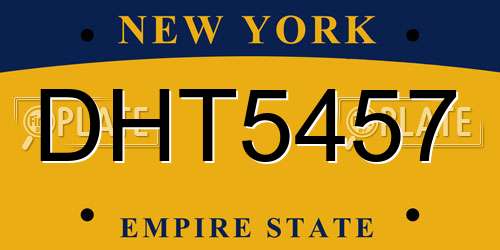 DHT5457 New York License Plate